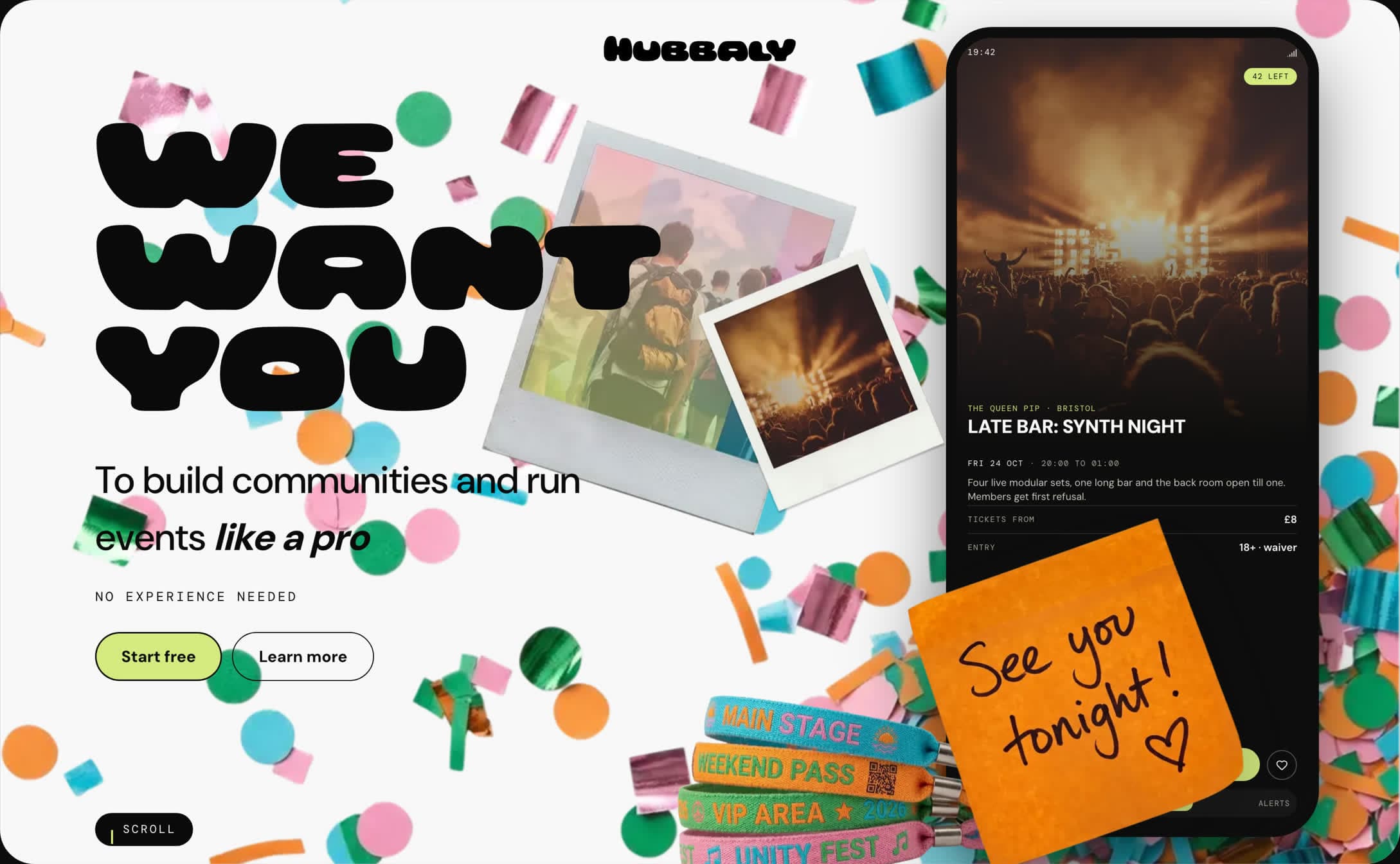The new hubbaly.com: we want you, to build communities and run events like a pro.